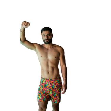 Imagem de Short masculino praia proteção UV Cor:MulticorTamanho:50Gênero:Masculi