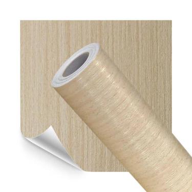 Imagem de Papel de Parede Adesivo com Textura de Madeira Grão de Carvalho 3D - O