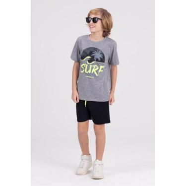 Imagem de Conjunto Infantil Flamê Waves Chumbo - Vida Costeira Oficial, 4, Chumb