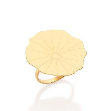 Imagem de Anel Skinny Flor De Lotus Banhado a Ouro Rommanel 513635 Tamanho:20Cor