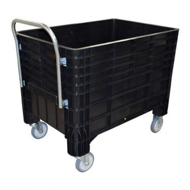Imagem de Carro Caixa para Condomínio 1030 para Transporte de Materiais com Capacidade 372L e Rodas 6" Preto Higipack
