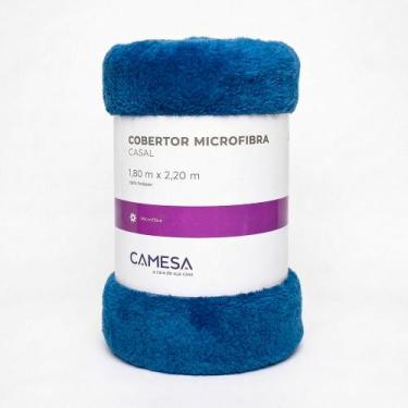 Imagem de Cobertor de Casal Manta em Microfibra Antialérgico 1,8x2,2m Camesa, Az