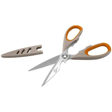 Imagem de Tesoura de Cozinha Aço Inox Multiuso C/Protetor e Cabo de Polipropileno e Soft Touch Warm Orange 22,5x9,5cm Oxford