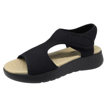 Imagem de Sandália Feminina Anabela Confortável Casual Comfortflex