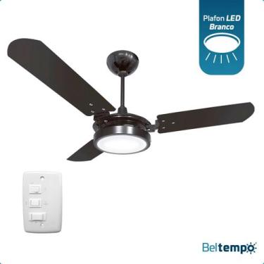 Imagem de Ventilador de Teto Potente Pás MDF LED Branco 6500K Beltempo Brizzo, 1