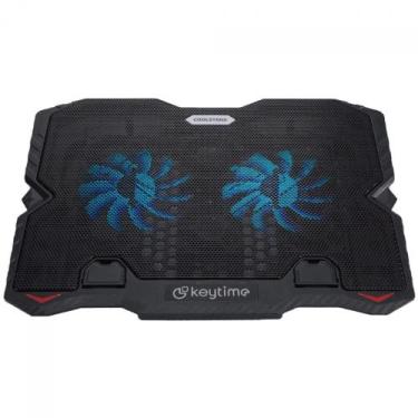 Imagem de Suporte para notebook coolstand 2 keytime preto com 2 fans kyt00020