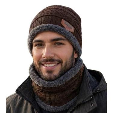 Imagem de Kit Touca Boina Gorro Cachecol Beanie Forrada Inverno Femin. - Modas F