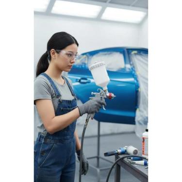 Imagem de 2x Pistola Pintura HVLP 1.4mm Alta Produção - Acabamento Per - Congrat