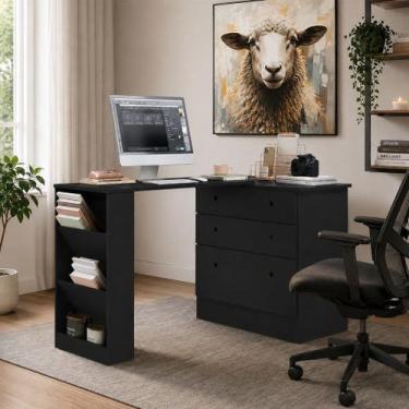 Imagem de Cômoda e Mesa de Escritório Retrátil Zoe Com 3 Gavetas - Loja Sheep, P