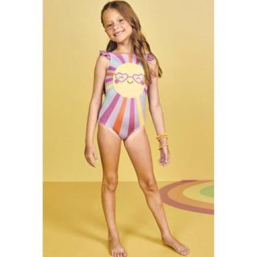 Imagem de Maiô Kukiê Infantil em Malha com Proteção UV50+ Estampa Sol - Kukie, 0