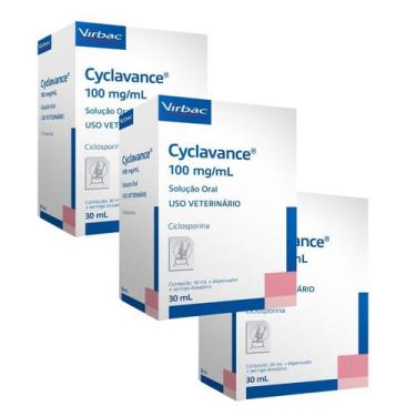 Imagem de Combo 3 Cyclavance Virbac 100 mg/mL para Cães - 30 mL