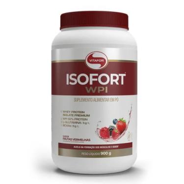 Imagem de Iso Whey protein isolado Isofort 900g Vitafor, Frutas Vermelhas