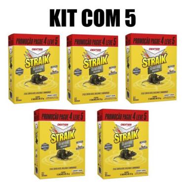 Imagem de Straik Isca Elimina Ratos Cerais Com Amargante Kit 5 Caixas