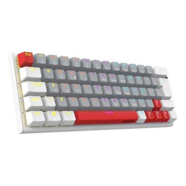 Imagem de Teclado Mecanico Gamer Pcyes Kuromori 60% White Ghost - Switch Red - L