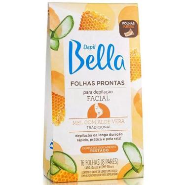 Imagem de Folhas prontas depilação facial depil bella com aloe vera - 16 unidade