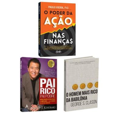 Imagem de Kit 3livros, Pai Rico, Pai Pobre + O Poder da Ação nas Finanças + O Ho