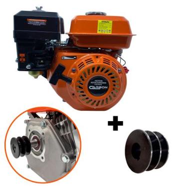 Imagem de Motor Estacionário a Gasolina 4T 212cc 7HP com Polia FAK212ME Carbon F