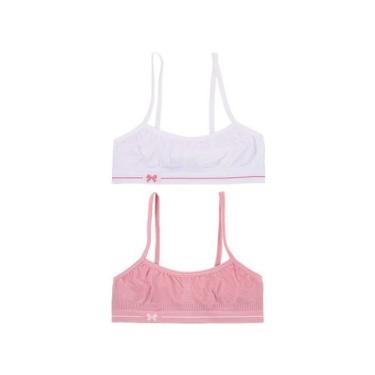 Imagem de Kit/2 Top Alças finas DelRio 4004 Infantil sem Costura Microfibra T. P