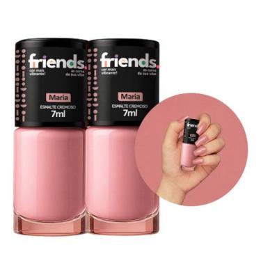 Imagem de Kit 2 Esmalte Cremoso Nude Maria Friends 7ml Cor Vibrante
