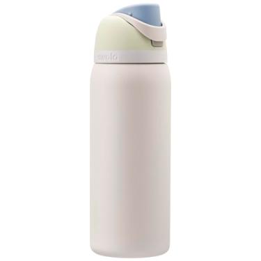 Imagem de Owala Garrafa de água de aço inoxidável isolada FreeSip com canudo para esportes, viagens e escola, garrafa de água esportiva sem BPA, 946 ml, brisa gelada