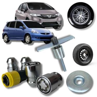Imagem de Kit Trava Porcas Antifurto De Rodas E Estepe Honda Fit - Guardian