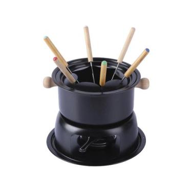 Imagem de Conjunto para Fondue em Aço Carbono Lucerna Preto 11 Peças - Hauskraft