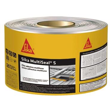 Imagem de Fita Asfáltica Autoadesiva Multiseal S Impermeável com Resistência Solar Prata Sika Brasil 100CM 1M X 10M