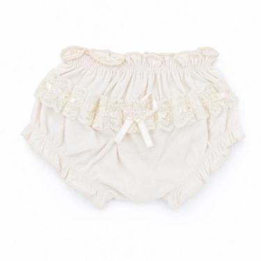 Imagem de Calcinha Tapa Fralda Infantil em Algodão com Renda Zulekinha Tamanho:M