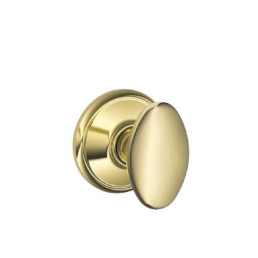 Imagem de SCHLAGE F10-SIE-AND Siena Conjunto de maçanetas para porta de passagem com rosa Andover decorativa fro, latão polido vitalício