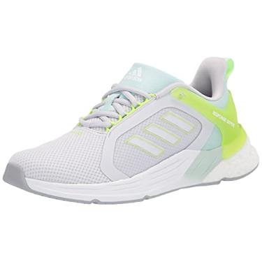Imagem de adidas Tênis de corrida feminino Response Super 2.0, Cinza/branco/verde sinal, 9