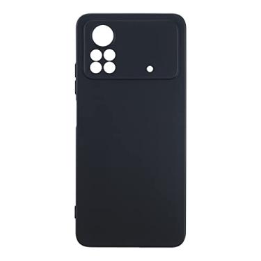 Imagem de Capa para Xiaomi Poco X4 Pro 5G, capa traseira de TPU macio à prova de choque, silicone antiimpressões digitais, capa protetora de corpo inteiro para Xiaomi Poco X4 Pro 5G (16,67 cm) (preto)