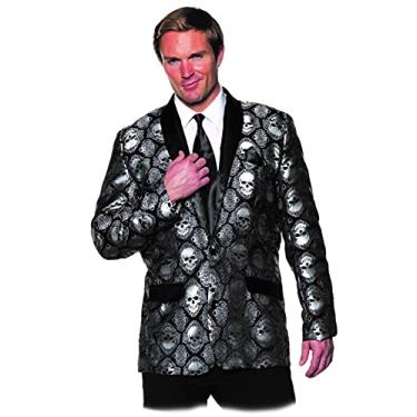 Imagem de Blazer masculino de caveira totalmente forrado com botões frontais com design de caveira