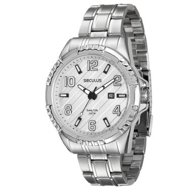 Imagem de Relógio Masculino Seculus Long Life 28584G0SVNA1 50mm Prata