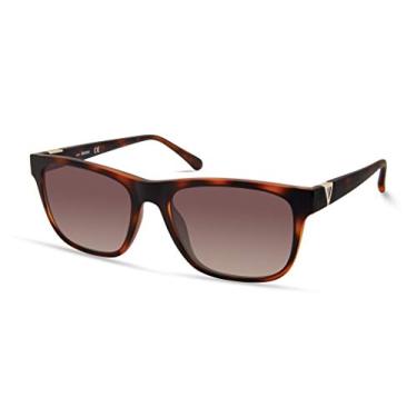 Imagem de GUESS Men's Classic Sleek Square Sunglasses, Dark Havana, 55mm