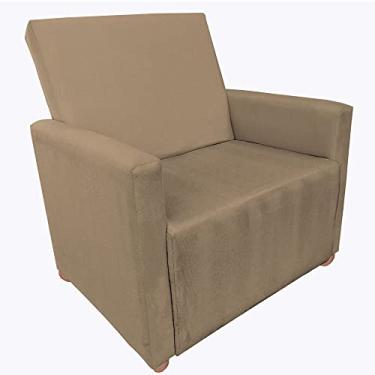 Imagem de Poltrona Cadeira De Descanso Tamanho Plus Larissa Capuccino Plus Size C/Uma Almofada - Moveis Aguias