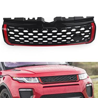 Imagem de FINMOKAL Para-choques de grade frontal com malha de malha para Land Rover Evoque 2015 2016 2017 2018 preto prateado