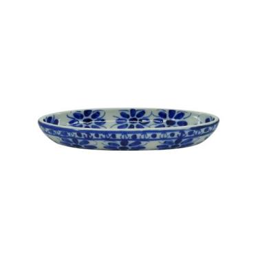 Imagem de Travessa Oval 23X10 Cm Em Porcelana Azul E Branca Monte Sião - Porcela