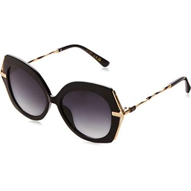Imagem de Jessica Simpson J6125 Óculos de sol clássicos retrô com proteção UV para mulheres, 54 mm, Preto, 54 mm