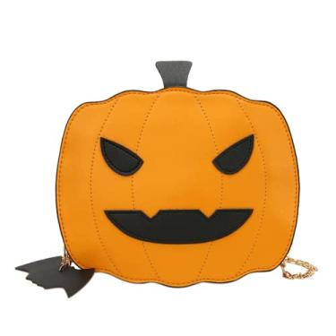 Imagem de Bolsa de Abóbora Taco Y2K Corrente Gótica Halloween Crossbody Ombro Kawaii Emo Grunge Alt Estética Dark Academia, Marrom, Large, Clássico