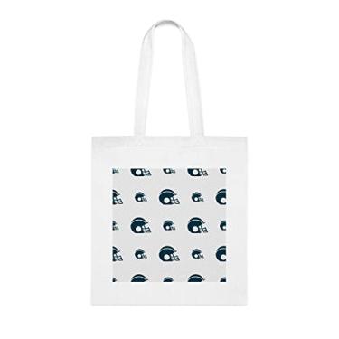 Imagem de Sinal de ícone de capacete de futebol padrão sem costura com textura geométrica bolsa de vetor, presente divertido, bolsa de ombro, bolsas reutilizáveis, cesta de Natal de aniversário