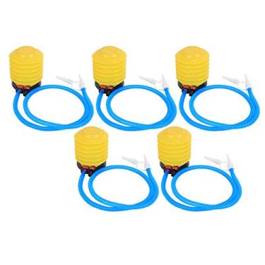 Imagem de Bomba de pé 5 peças Bomba de ar de plástico para pé de 11,5 cm para bola de ioga balão de festivais de casamento (amarelo)