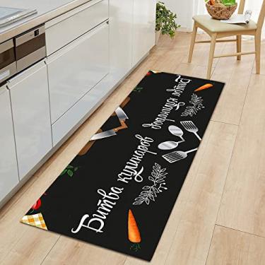 Imagem de SHENGANG Tapete de cozinha entrada para casa quarto sala de estar decoração infantil tapete corredor cabeceira do banheiro tapete antiderrapante, 25,60cmx200cm