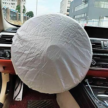 Imagem de Capa de proteção solar para volante de veículo – Protetor de volante refletivo universal para o verão, proteção contra o sol, liberação de calor para carros de veículos automotivos (prata)