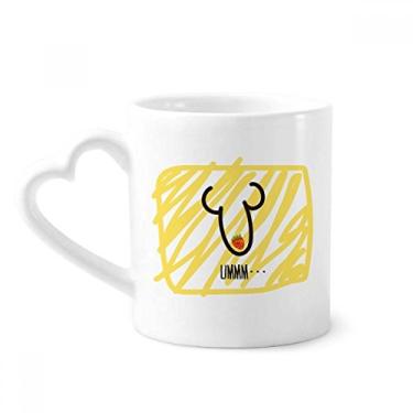 Imagem de UMMM Caneca de desenho engraçado vermelho morango café cerâmica copo de coração de vidro