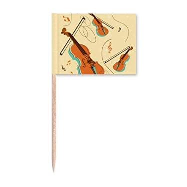 Imagem de Instrumentos musicais violinos padrão palito bandeiras marcadoras decoração de festa