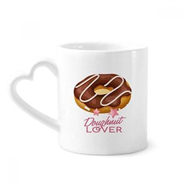 Imagem de Caneca de sobremesa ocidental com rosquinha de chocolate café cerâmica copo de coração de vidro