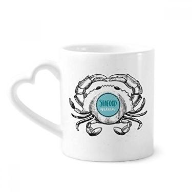 Imagem de Esboço de caranguejo com ilustração de organismo marinho caneca de café cerâmica copo de coração de vidro