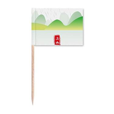 Imagem de Marcadores circulares de água de chuva vinte e quatro termos solares para palitos de dente Topper Decoração de festa