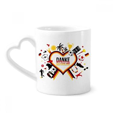 Imagem de Caneca com estampa de cultura da bandeira de futebol da Alemanha caneca de café cerâmica copo de coração de vidro
