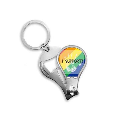 Imagem de Chaveiro abridor de cortador de unhas LGBT Rainbow Flag I Support